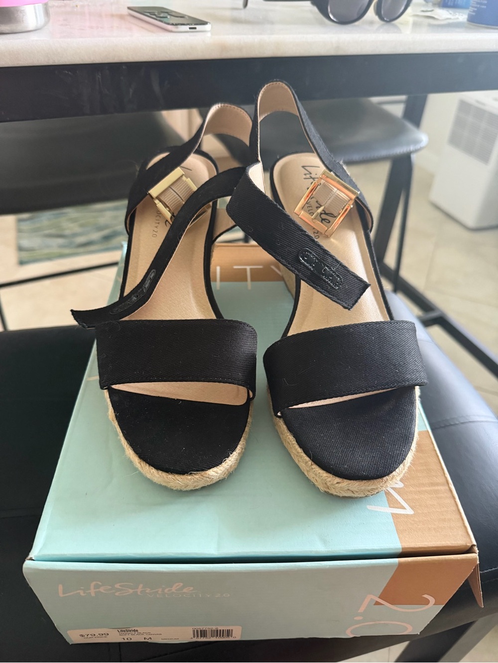 Womens black wedges